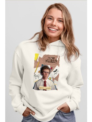 Tişört Fabrikası Napoleon Dynamitebaskılı Unisex Beyaz Kapşonlu Sweatshirt