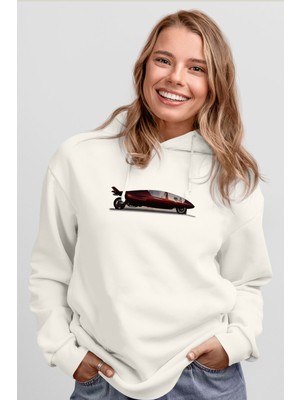 Tişört Fabrikası Acabionbaskılı Unisex Beyaz Kapşonlu Sweatshirt