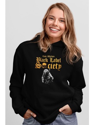 Tişört Fabrikası Black Label Society Baskılı Unisex Siyah Kapüşonlu Sweatshirt