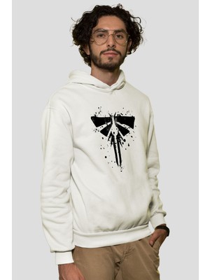 Tişört Fabrikası Fireflybaskılı Unisex Beyaz Kapşonlu Sweatshirt