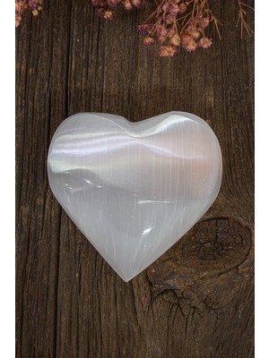 Dünya Doğal Taş Kalp Selenit Taşı - KT0396