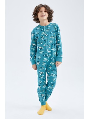 DeFacto Erkek Çocuk Desenli Uzun Tulum Pijama Y3974A622AU