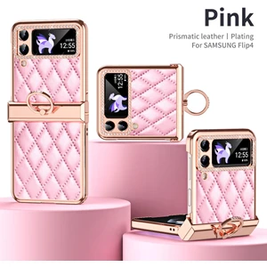 For Samsung Galaxy Z Flip 4 Yüzük Menteşe Elmas Kafes Cep Telefonu Kılıfları (Yurt Dışından)
