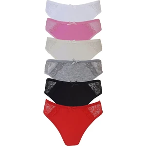 Firuze Kadın Dantel Detaylı Külot Pamuklu Iç Çamaşırı 12 Lı