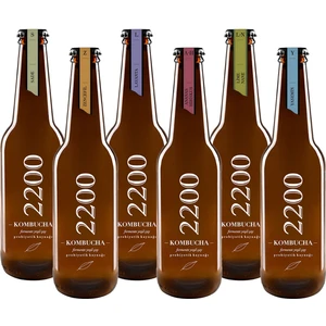 Kombucha 2200  Karışık 330 Ml. 6'lı Paket (her Aromadan 1 Adet) Sade,yasemin,lavanta,ananas&hibiskus,şeftali&gül,zencefil