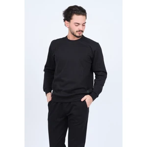 Erkek Bisiklet Yaka Sweatshirt 62422106 Siyah