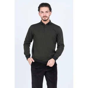 Erkek Desenli Polo Yaka Triko Sweat 6782254 Haki
