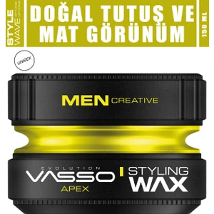 24 Saat Tüm Saç Tipleri Için Doğal Tutuş Sağlayan Şekillendirici Mat Wax Apex Pro Paste 150 ml 8699216347638