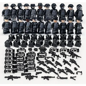 24 Adet Askeri Polis Suit Siyah Swat Meclisi Minifigure Oyuncaklar (Yurt Dışından)