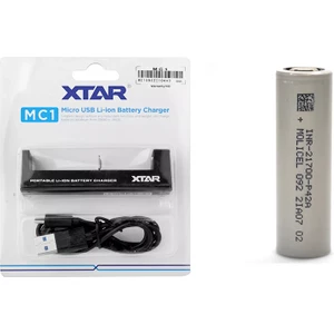 21700 4000 Mah 3.7 V Şarjlı Pil +Xtar Mc1 Pil Şarj Cihazı