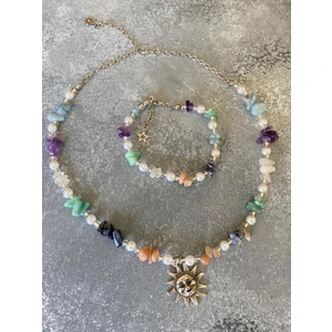 Başarı Çakrası Kolye ve Bileklik Doğal Taş Set