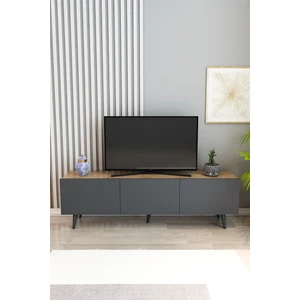 Izco Design Perla Tv Ünitesi 150 cm 3 Kapaklı Tv Sehpası Çam Antrasit