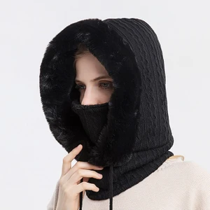 Swico Remado Bayan Kışlık Peluş Şapka ve Eşarp - Siyah  (Yurt Dışından)