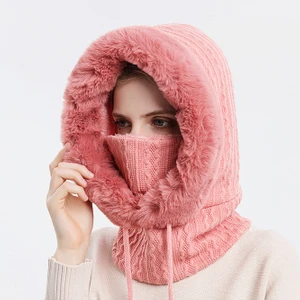 Swico Remado Bayan Kışlık Peluş Şapka ve Eşarp - Koyu Pembe  (Yurt Dışından)