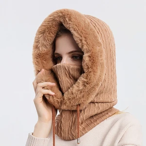 Swico Remado Bayan Kışlık Peluş Şapka ve Eşarp - Haki  (Yurt Dışından)