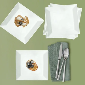 Güral Porselen Merıd 6 Parça Kare Servis Tabağı 21x21 Cm
