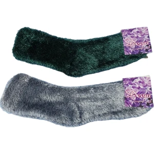 Kışlık 2 Çift Bir Arada Hediyelik-Giymelik Tüylü Dikişsiz Burunlu Rahat Şık Peluş Kadın Ev-Parti Çorabı