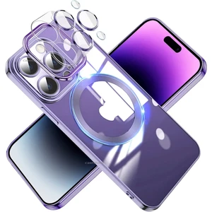 M.TK Moveteck iPhone 14 Pro Max Uyumlu Kılıf 6.7 Inç (Derin Mor) Için Anti-Drop Ultra Slim Güçlü Magnetik Magsafe Sert Pc Tam Kaplar Kılıf
