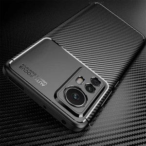 M.TK Moveteck Xiaomi Mi 12 Lite Uyumlu Kılıf Kamera Lens Korumalı Tam Koruyucu Karbon Silikon Kapak