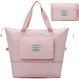 Su Geçirmez Katlanabilir Büyük Kapasiteli Spor Tote Çanta  - Pembe (Yurt Dışından)