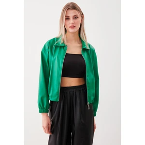 Fermuarlı Bomber Suni Deri Ceket