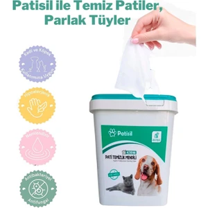 Kedi Köpek Için Hijyenik Tüy ve Pati Temizleme Islak Kova Mendil 400 Adet Eko