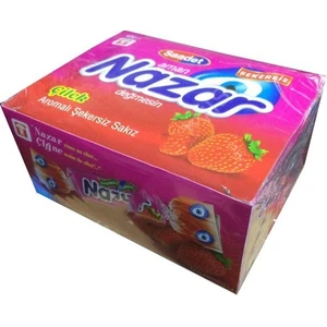 Nazar Sakız Tekli Çilek Aromalı Sakız Kapalı Paket