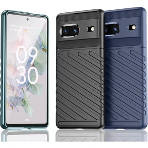 Lanze Direct Google Pixel 7 / 7 Pro Telefon Kılıfı Silikon Yumuşak Kılıf + Ekran Koruma Filmi - Yeşil (Yurt Dışından)