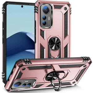 Xiaomi Mi 12 Lite Kılıf Vega Sert Silikon Tank Standlı Yüzüklü Mıknatıslı Bronz