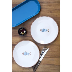 M'art Home Akdeniz Ikili Pasta Tabağı Yuvarlak