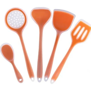 5 Adet Silikon Mutfak Pişirme Aracı Spatula Kepçe Kürek Kaşık Çorba Mutfak Eşyaları Seti (Yurt Dışından)