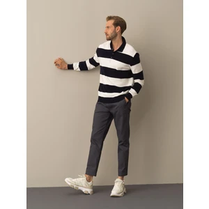 Erkek Lacivert Polo Yaka Regular Fit Kazak