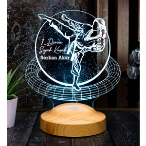 Sevgi Lambası Karateci Hediyesi, Jiu-Jitsu, Ju-Jutsu Kung Fu Karate Tekvando Judo Aikido Dövüş Sporcusuna Hediye 3D LED Lamba