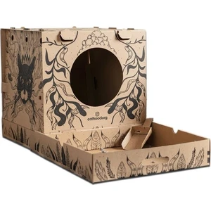 Organik Portatif Karton Kedi Tuvaleti -2 kg Kedi Kumu Hediyeli-