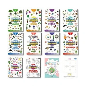 Okul Öncesi Gems-K Akademi Eğitim Seti (12 Parça) Onburda Yayınları