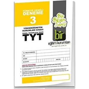 Bir Eğitim Kurumları TYT Türkiye Geneli Deneme 3