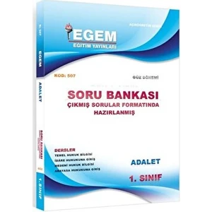 Egem Eğitim Yayınları 1. Sınıf Adalet Soru Bankası Çıkmış Sorular Formatında Hazırlanmİş (1. YARIYIL) (507-1)