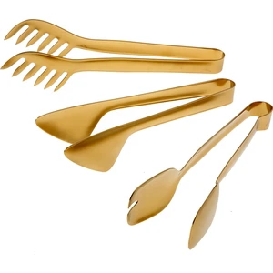 Steel Mat Titanyum Gold 3'lü Maşa Seti