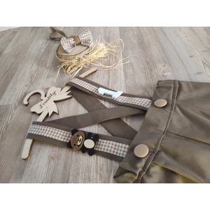 Feri Atölye Ayıcık Konsept Kahverengi Piti Kareli Salopet Takımı