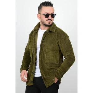 Baba Wear Peluş Gömlek Kışlık  Çift Göğüs Cepli Peluş Gömlek