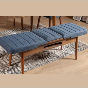 Ahşap Açılır Bench Ceviz Lacivert