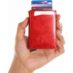 Para Gözlü Mekanizmalı Suni Deri Erkek Kartlık Cüzdan