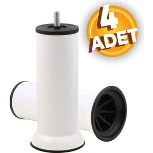 Mobilya Kanepe Baza Koltuk Destek Ayağı Beyaz Ayak 15 cm (4 Adet)