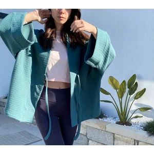 Kinua Studio Yumuşak Dokulu Kapitone Kalın Ovre Kimono - Unisex