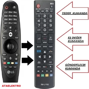 Ata Elektronik Lg AN-MR600 Sihirli Magıc Air Kumanda Yerine Tuşlu Uyumlu Yedek Tuşlu Model Kumandası Lgkısa