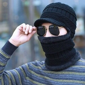 Qiqi Store Kış Örme Balaclava Bere Şapka (Yurt Dışından)