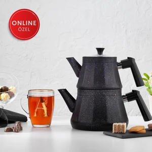 Onix Indüksiyonlu Çaydanlık Takımı -3 Parça-Siyah
