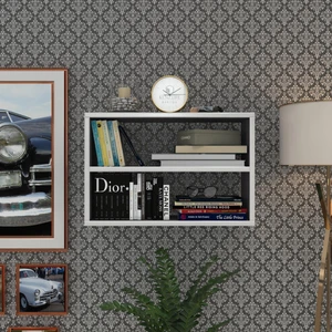 Kenzlife kitaplık nihan 040*060*20 gri duvar rafı