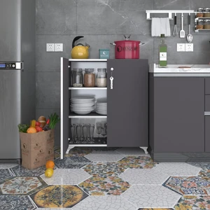 Kenzlife 2 kapılı dolap çilem 088*070*032 gri kilitli ayaklı banyo mutfak ofis kitaplık ayakkabılık kiler