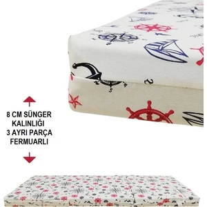 Katlanır Yatak Yer Yatağı Yatak 80 X 180 Marin 8  Cm